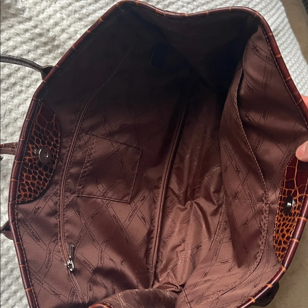 Longchamp croc embossed leather tote - Picture 8 of 11